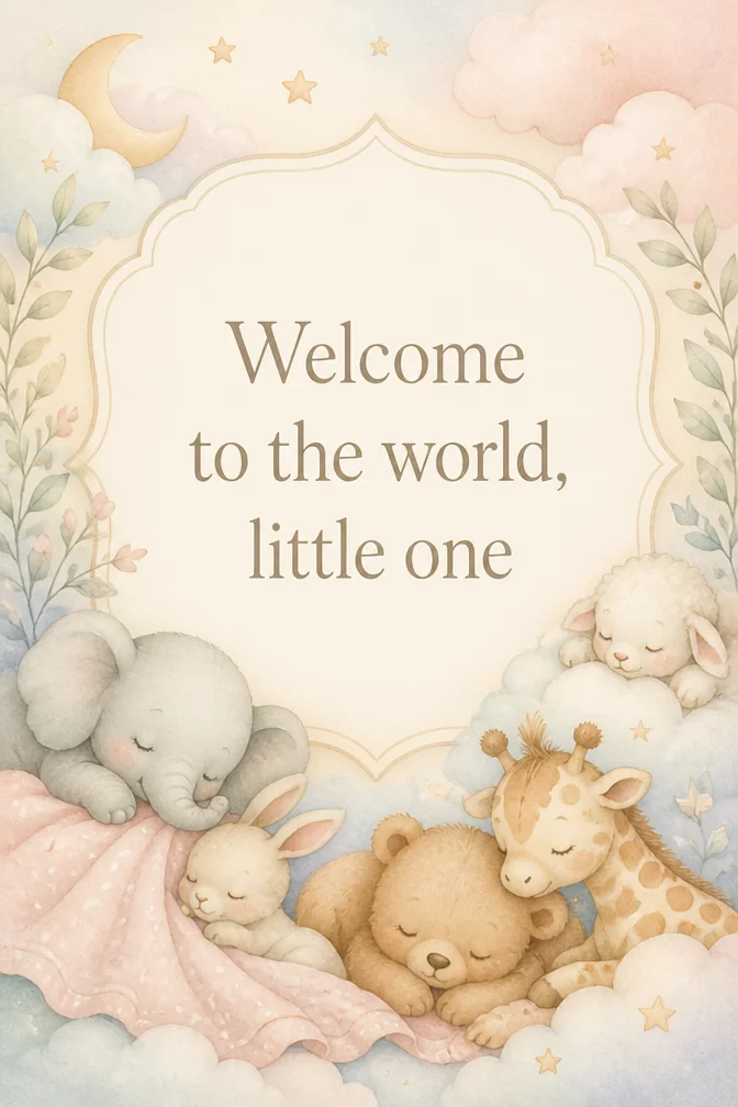 AI greeting card: Welcome to the world, little one